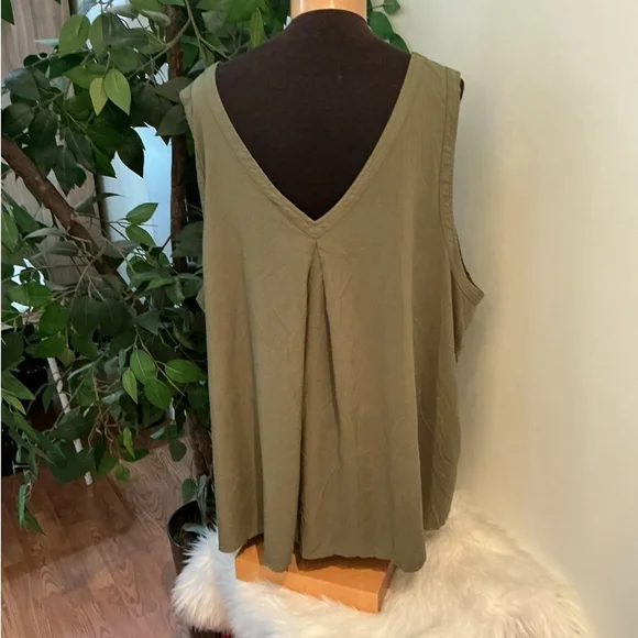 Torrid Plus Size Olive Green double V-Neck (front &back) Tank Top 5X - Picture 10 of 12